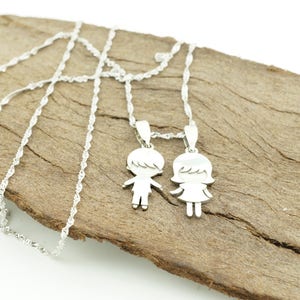 Custom necklace-Baby boy & girl personalized Baby shower-Baby boy charm-Necklace baby's birth-Mom gift-Minimalist Jewelry-Gift for her image 2