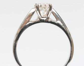 Diamond solitaire ring-Diamond Engagement Ring-Solitaire ring-14K White Gold-1/2 ct diamond-Promise ring-Solid gold ring-Round diamond ring