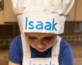 Personalized Chef Apron Hat Cooking Sets Child Size 2-10 Years