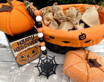 Halloween Herfst slinger - Houten Ornament Garland Boho Kwast Kwastjes Rustiek 12"