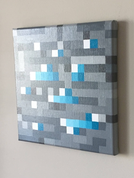 Mineral De Diamante Minecraft Pixel Art