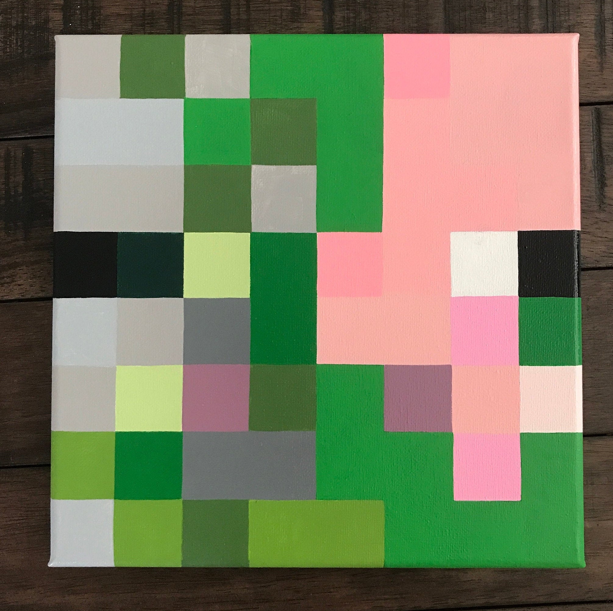 Hand Painted Pixel Art Zombie Pig Man Inspired By Etsy Hand Painted Pixel Art Zombie Pig Man Inspired By Etsy
