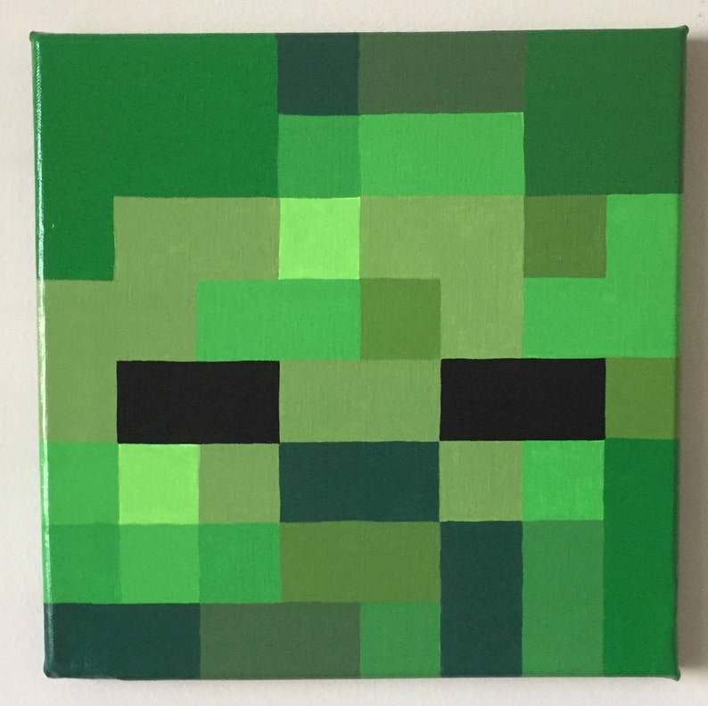 Minecraft Zombie Face Pixel Art