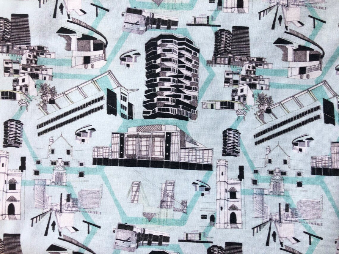 Croydon Pattern Fabric Mint Green By the Metre Hexagons Etsy