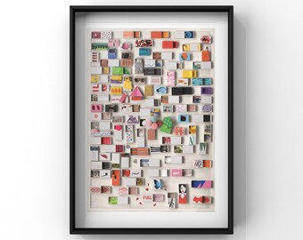 100 Days of Little Matchboxes Giclee Print - A2, A3 or A4 Size