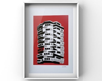 Number One Croydon Print Red - A4 - Andy Warhol