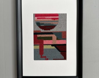 Needlepoint Tapestry - One of a Kind Original Textile Art - "Memories IX"