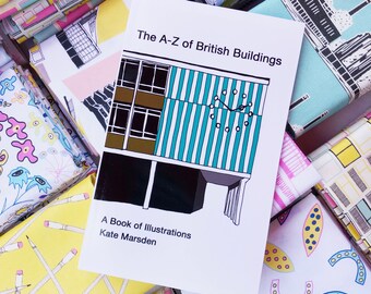 The A-Z of British Buildings - Digital Download - Book of Illustrations by Kate Marsden - Architecture - Mid-Century - UK Guide