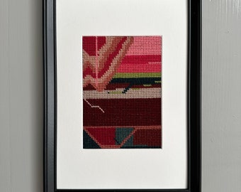 Needlepoint Tapestry - One of a Kind Original Textile Art - "Memories XI"