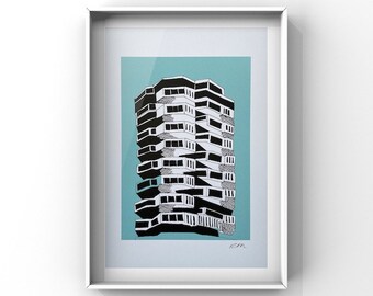 Number One Croydon Print Blue - A4 - Andy Warhol