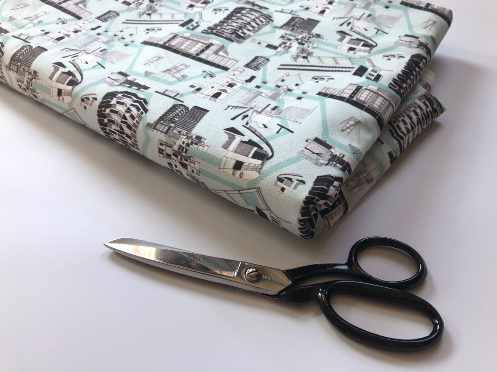 Croydon Pattern Fabric Mint Green By the Metre Hexagons Etsy