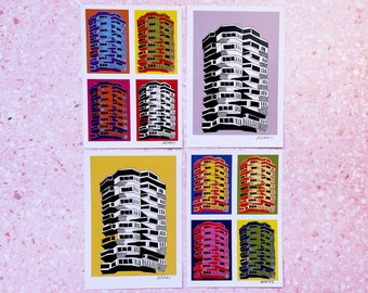 Croydon Prints - Number One Croydon - A5 Architecture Prints - Brutalism - Modernism
