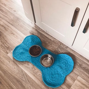 Doggy Placemat - Food Bowl Mat - Crochet Pattern - Bone-Shaped