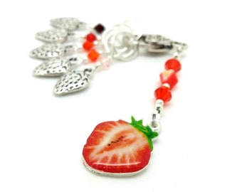 Strawberry themed Knitting Stitch Markers