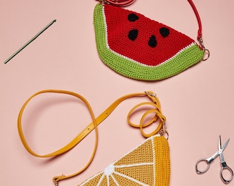 Juicy Fruity Bags Crochet Pattern - Watermelon, Lemon, Citrus, Lime