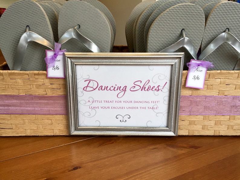 Wedding Reception Flip Flops & Basket for your guests | Etsy
