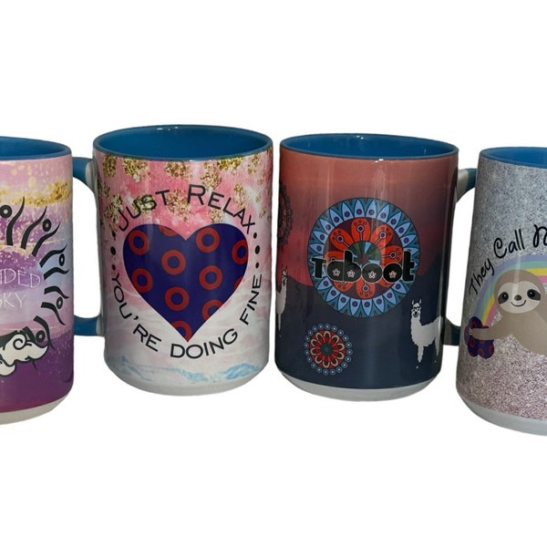 Set of 4 11 ounce Phish Inspired Coffee Mugs sale