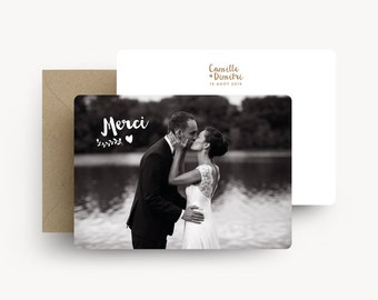 Thank you card - Kraft collection - Wedding announcement photography