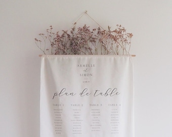 Plan de table mariage tissu - Modèle Organique