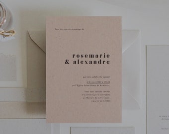 Echantillon Faire-part - Collection Argile mariage