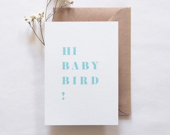 Hi baby bird card, handmade