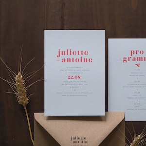 Faire-part mariage - Collection Rouge Amour