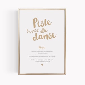 Affiche mariage Piste de dance, modèle kraft