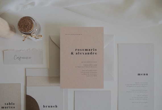 Faire-part - Collection Argile mariage