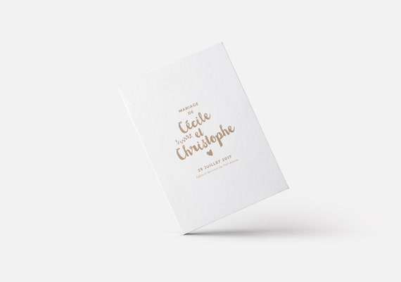 Livret De Messe Pour Mariage Modele Kraft Etsy