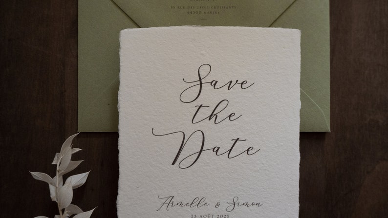 Échantillon Save the date papier artisanal Collection Organique image 3