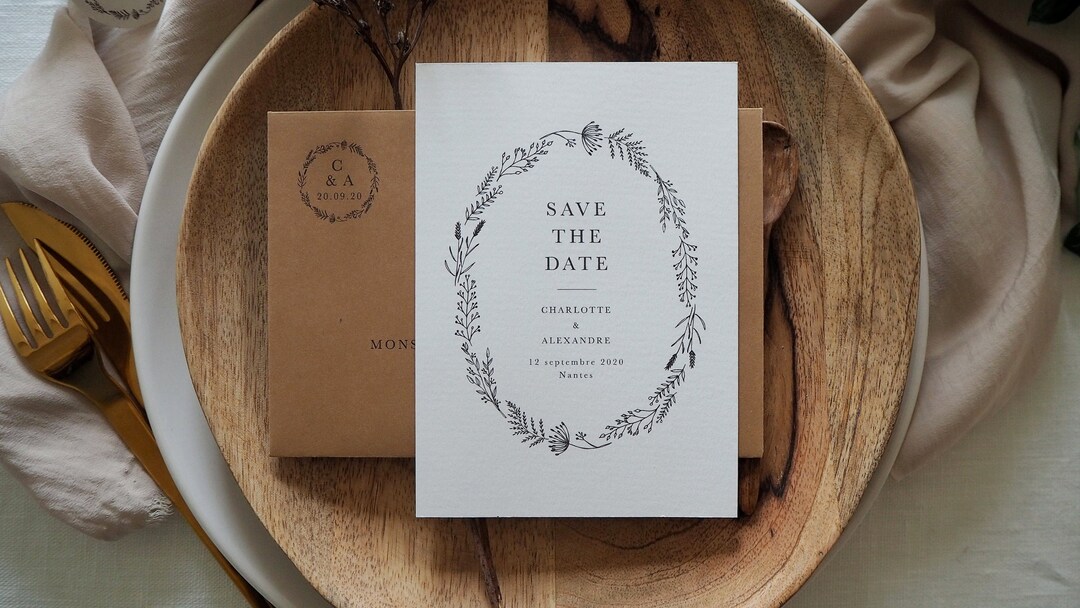 Save the date - Collection Herbier mariage - Etsy France