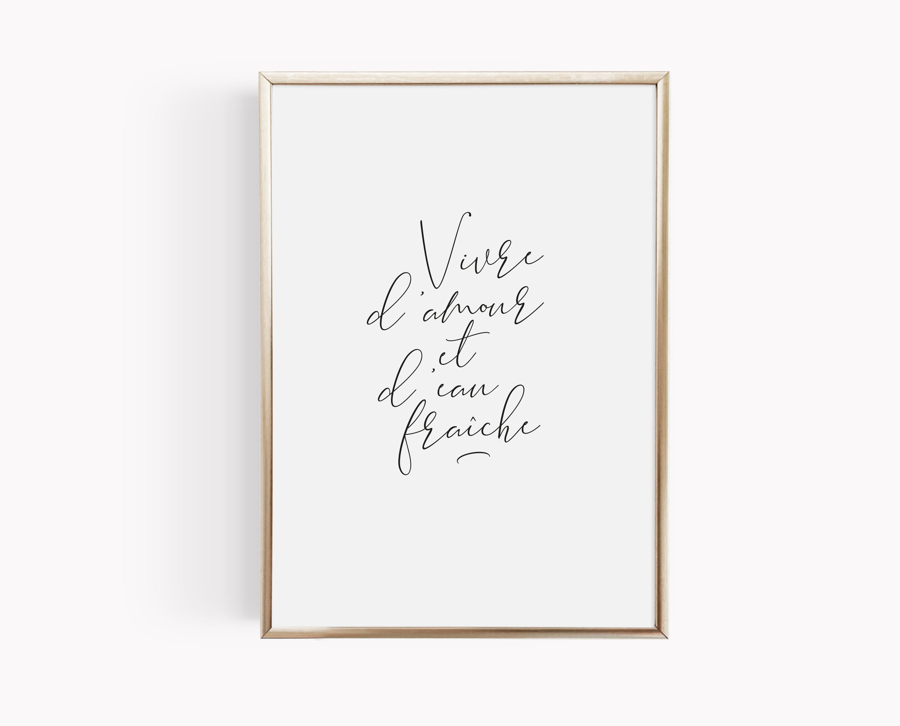 Affiche Vivre d'amour et d'eau Fraîche