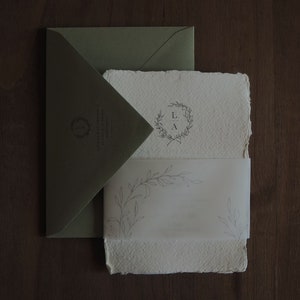 Echantillon faire-part mariage papier artisanal Collection Monogramme image 4