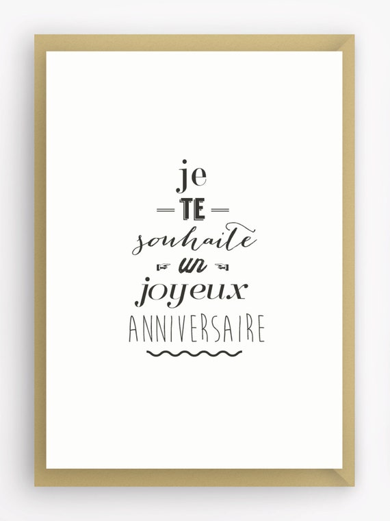 Carte Joyeux Anniversaire Noire Et Blanche Etsy Carte Joyeux Anniversaire Noire Et Blanche Etsy