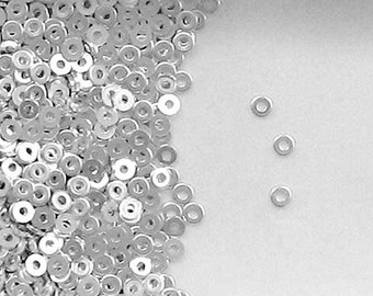 silver flat beads