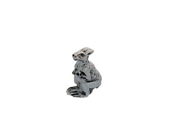 CBS Ceramic Beads 238 10 or 20 Gray Kangaroo Beads Peruvian Beads Tiny Kangaroo Beads Lots of 4 Animal Beads