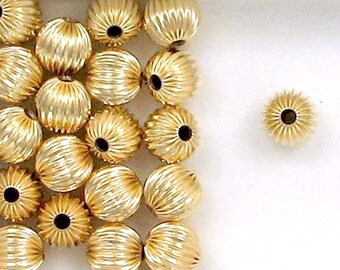 Twisted Corrugated Statement Beads 14//20 Gold Filled 8mm 6,6mm