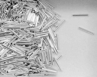 50 Sterling Silver Tube Beads 4x1mm Plain Tube Spacer Beads