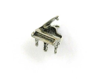 Sterling Silver 3D Musical Instrument Upright Piano Charm