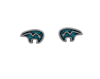 Southwest snake eye jewelry boho dangle fringe earrings made in USA Sterling silver dainty Zuni turquoise dot earrings