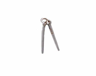 BULK 10 Drumsticks charms silver tone MN63