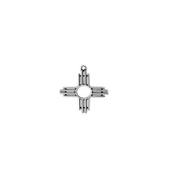 Dance with the Four Winds: Sterling Silver Pueblo Zia Cross Charm - Embrace Balance, Harmony, and Endless Journeys