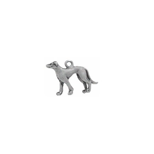 Greyhound Charm, Sterling Silver Greyhound Charm, Dog Jewelry, Whippet Jewelry