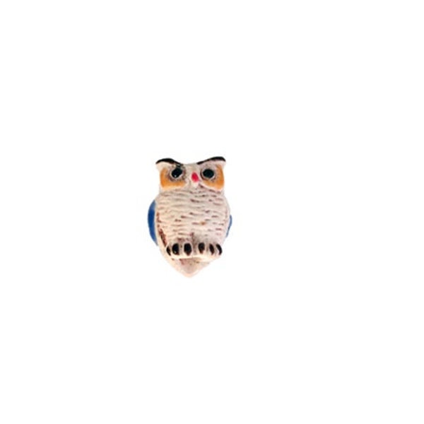 Owl Beads Blue , Owl Jewelry, Halloween Jewelry, Peruvian Animal Ceramic Beads