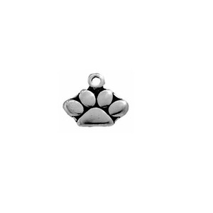 Dog Paw Print Charm Sterling Silver, Dog Paw Print Necklace, Dog Jewelry