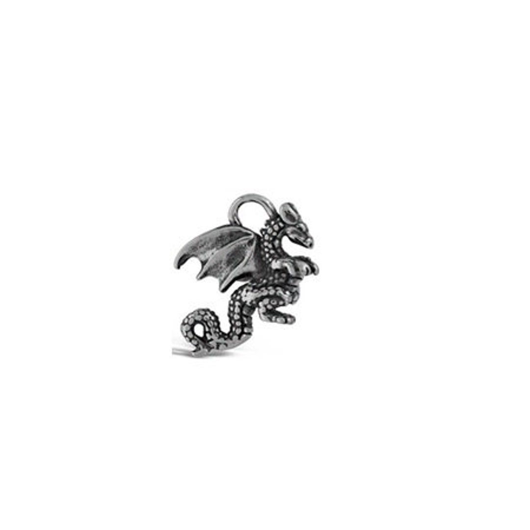 Dragon Charm Sterling Silver Dragon Charm Dragon Jewelry Etsy