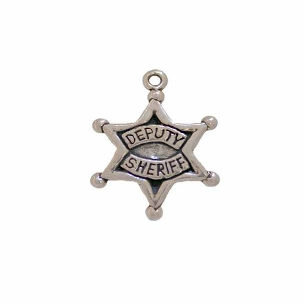 Deputy Sheriff Badge Silver Charm Sterling Silver Deputy Sheriff Badge Charm Silver Deputy Sheriff Badge Silver Charm Sheriff Badge Jewelry