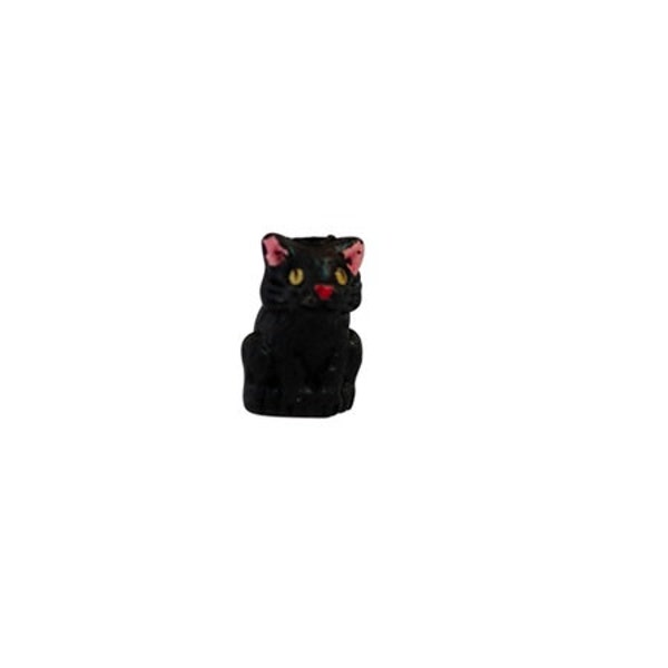 Cat Beads Black, Peruvian Ceramic Beads, Cat Jewelry