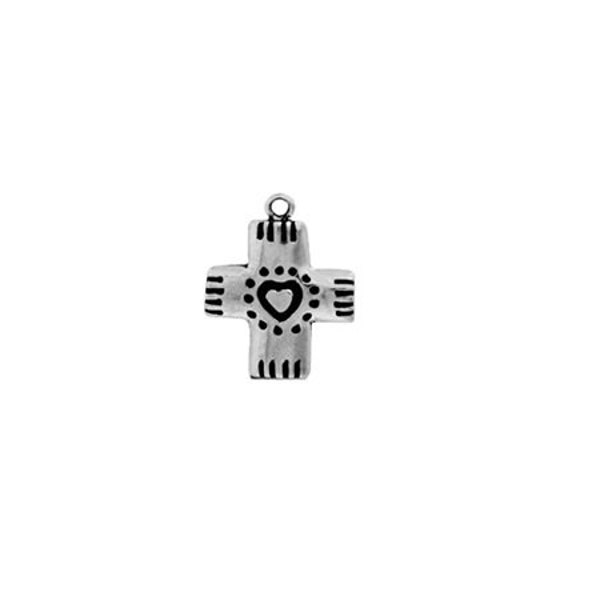 Southwestern Cross Charm, Sterling Silver, Religious Jewelry, Southwestern Jewelry