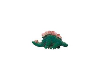 Dinosaur Beads, Stegosaurus Beads Hand Painted | Dinosaur Jewelry